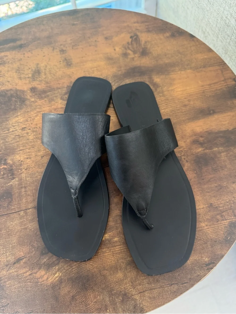 ASOS Black Leather Women’s Thong Sandals